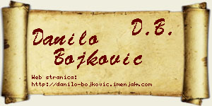 Danilo Bojković vizit kartica